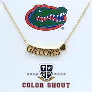 Color Shout University of Florida Gold Heart Necklace