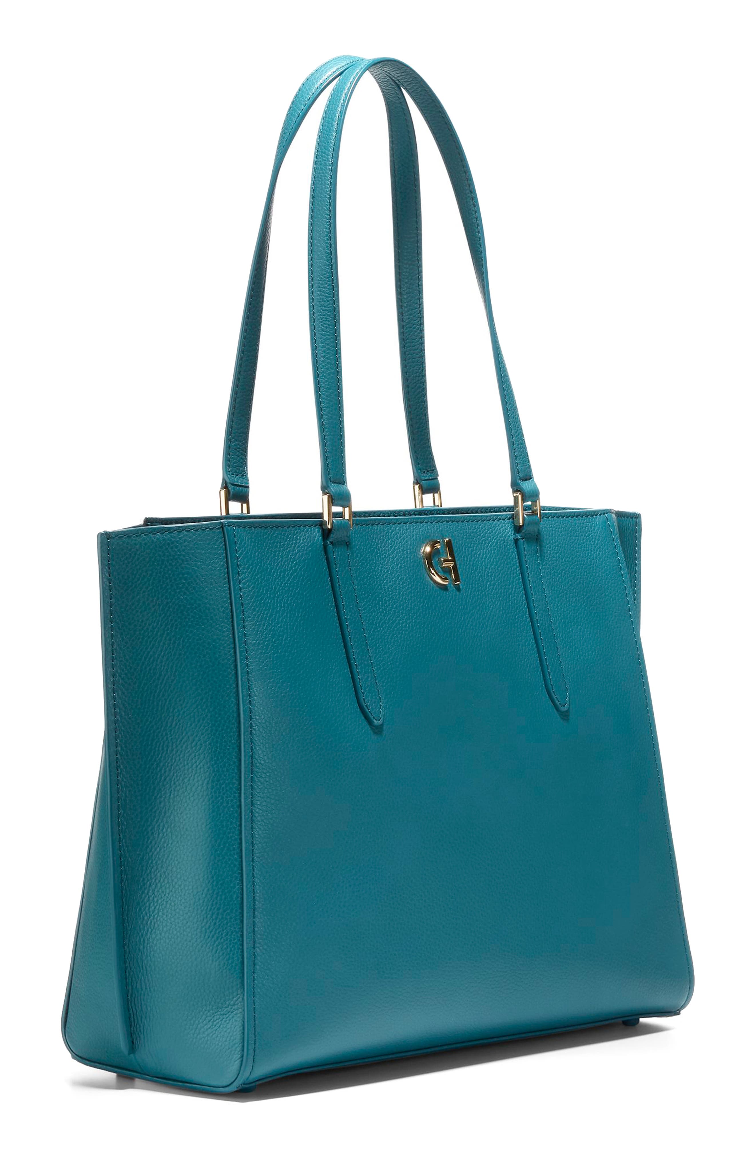 Go-To Leather Tote, Alternate, color, INK BLUE