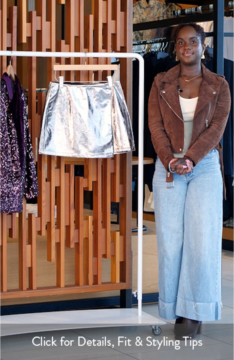 Metallic Faux Leather Miniskirt, sales video thumbnail