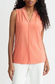 KASPER Pleated Sleeveless Top