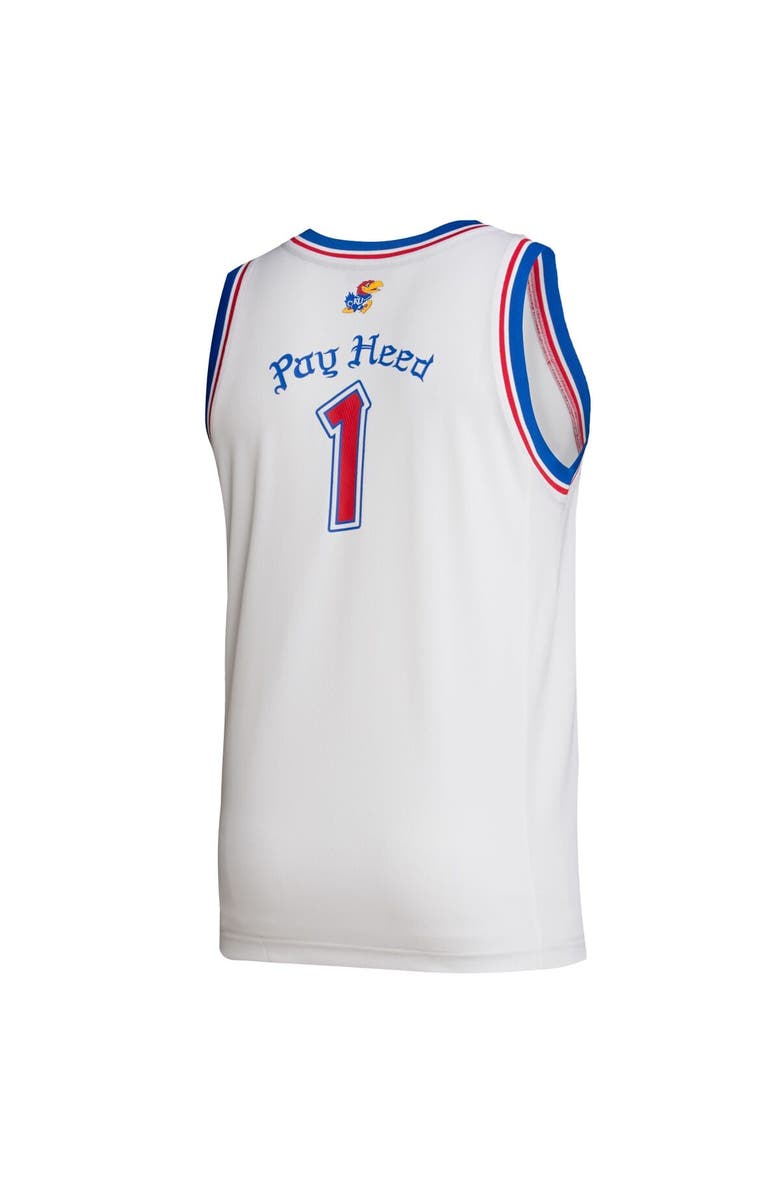 adidas Men's adidas #1 White Kansas Jayhawks Alternate Swingman Jersey, Alternate, color, White