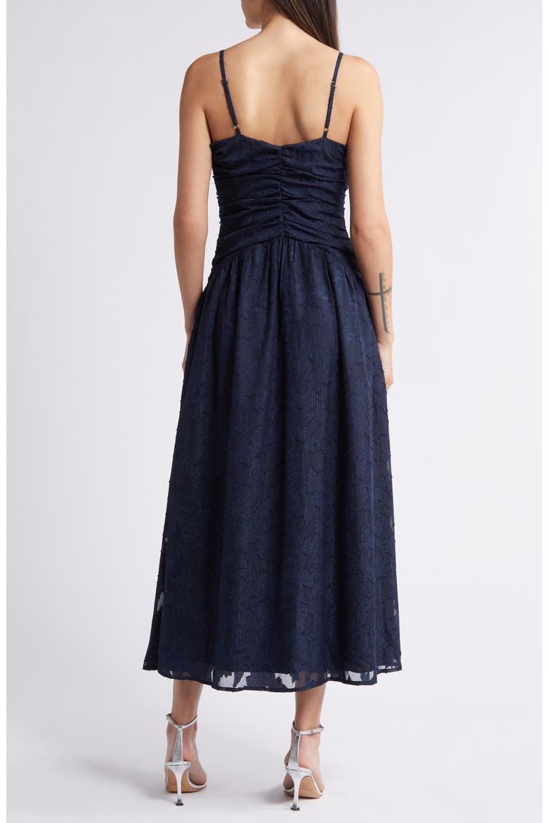 Celestial Glow Metallic Stripe Dress, Alternate, color, NAVY