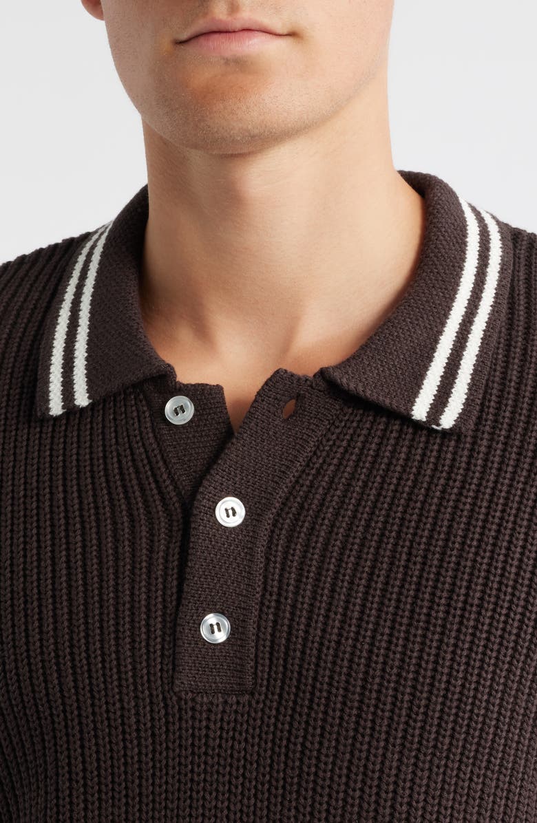KROST English Rib Cotton Polo Sweater, Alternate, color, Demitasse