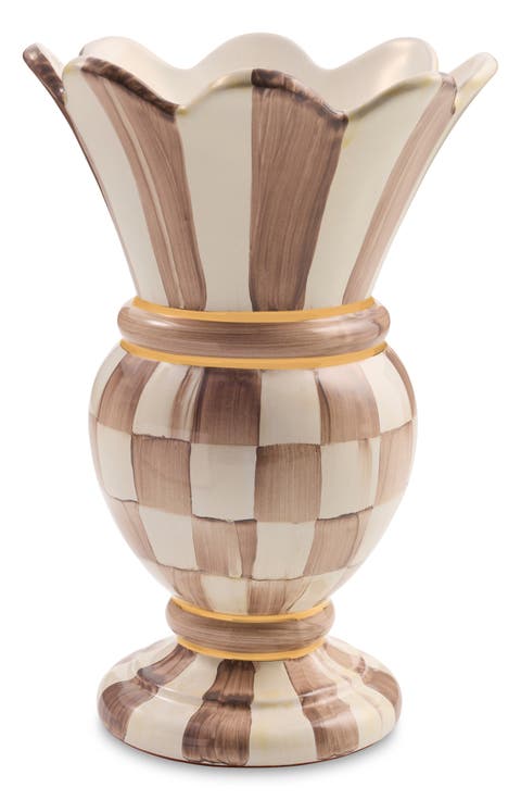 Mocha Check Small Great Vase