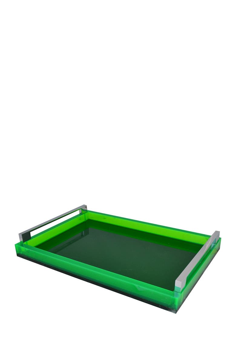 R16 HOME Silver Handle Green Tray, Main, color, Green