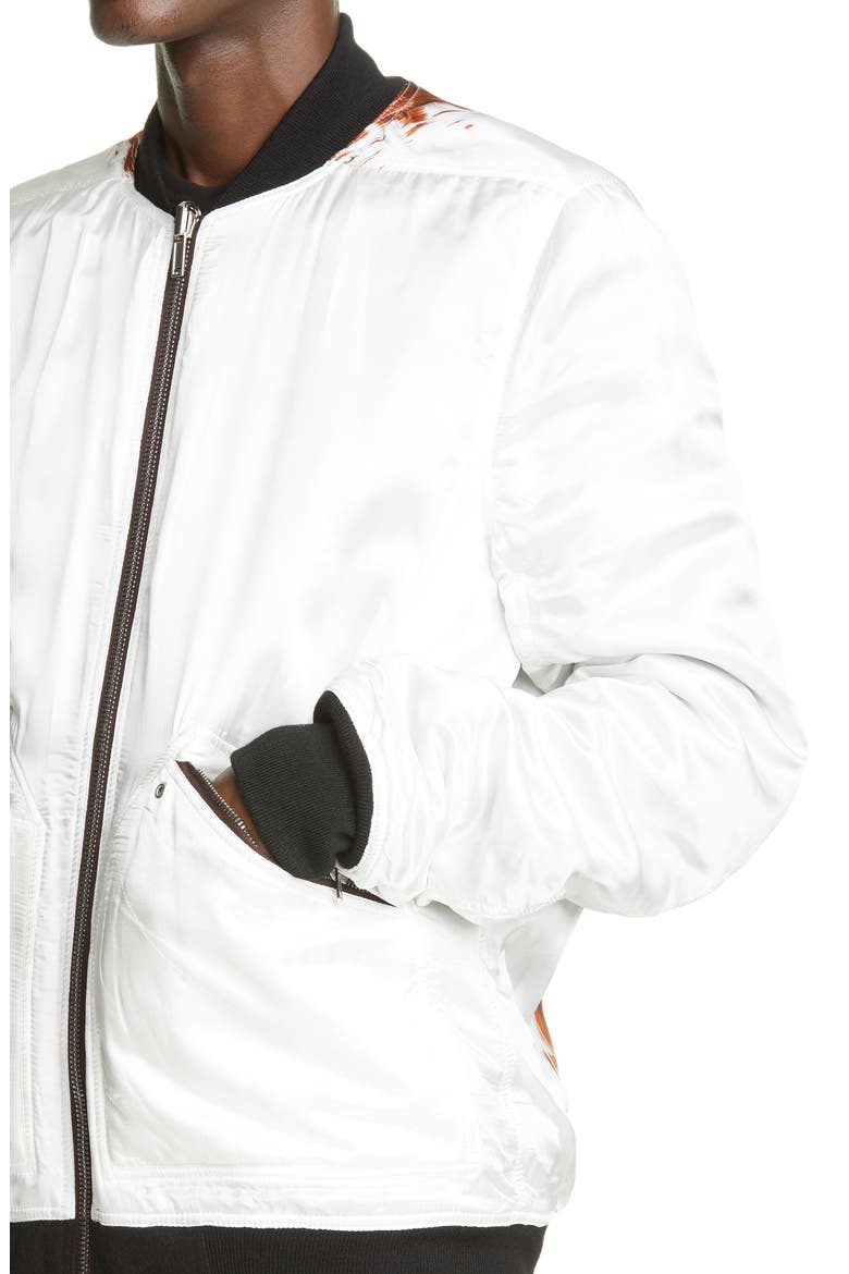 Reversible Cotton & Wool Bomber Jacket, Alternate, color, BLACK/ WHITE/ RUST