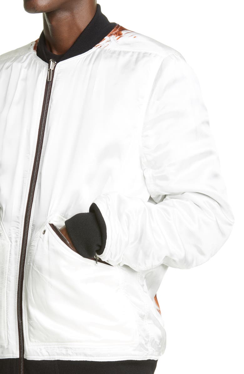 Rick Owens Reversible Cotton & Wool Bomber Jacket, Alternate, color, 