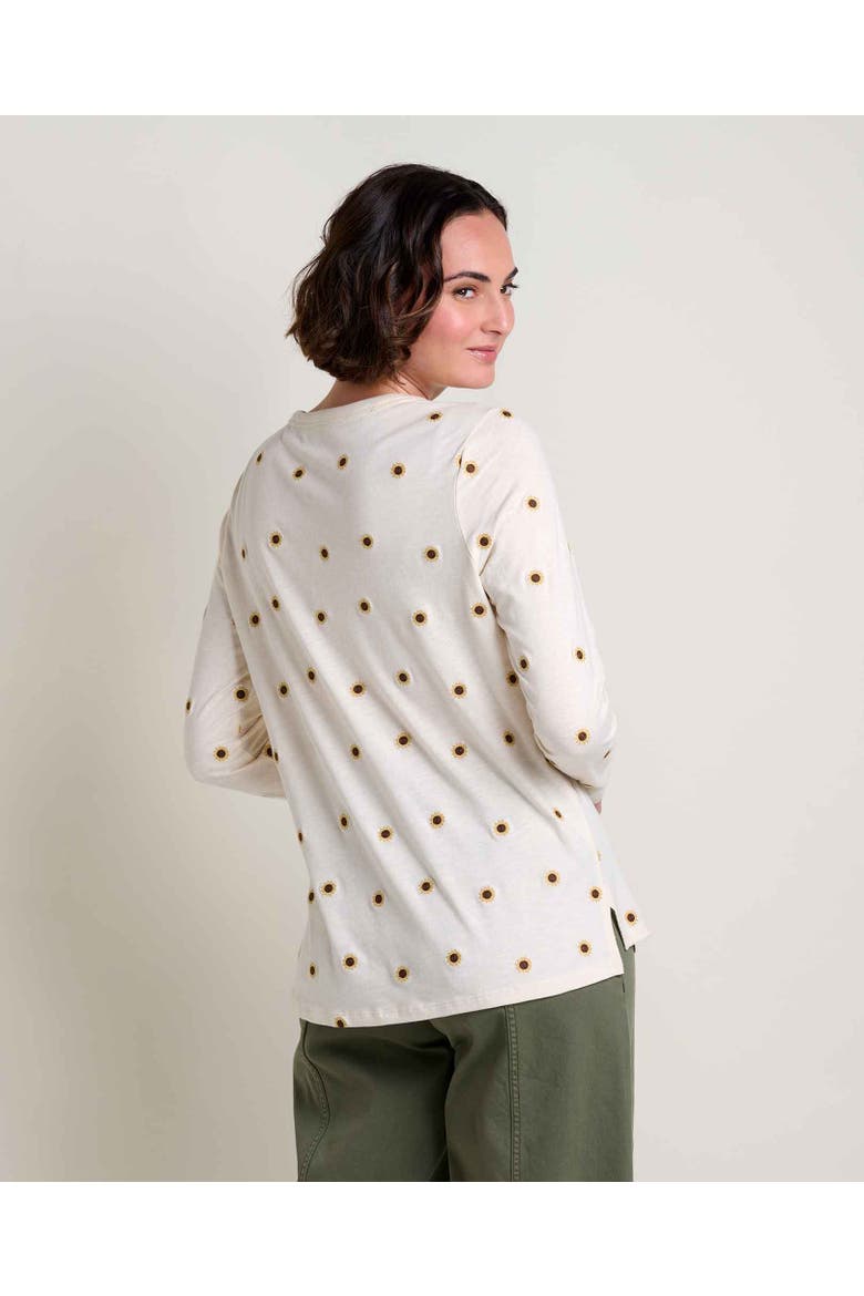 Primo Long Sleeve Embroidered Crew, Alternate, color, Salt Sunflower Embroidery