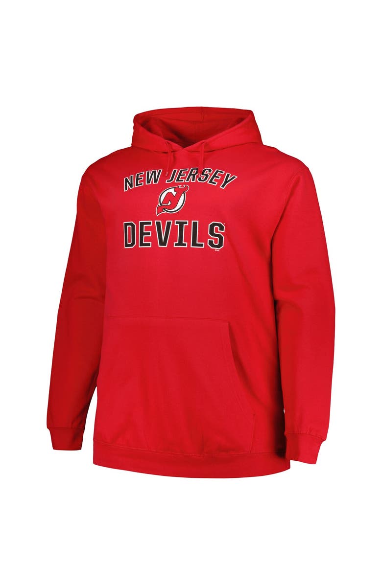 PROFILE Men's Profile Red New Jersey Devils Big & Tall Arch Over Logo Pullover Hoodie, Alternate, color, Red