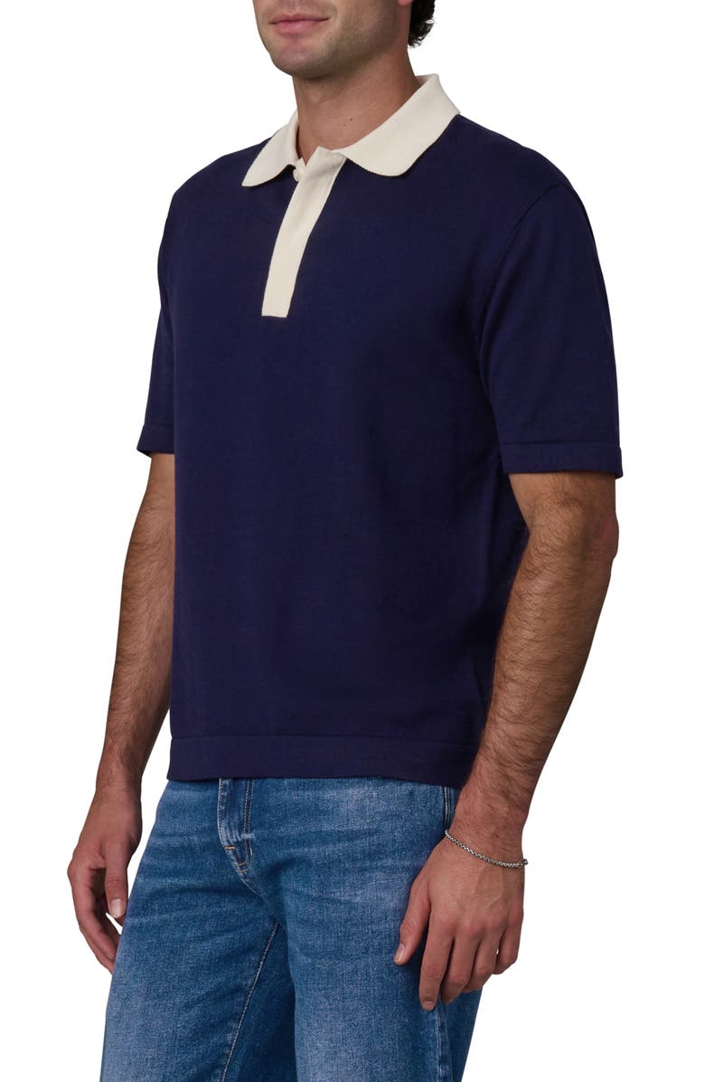 Joe's Contrast Collar Cotton Polo, Alternate, color, Baritone Blue