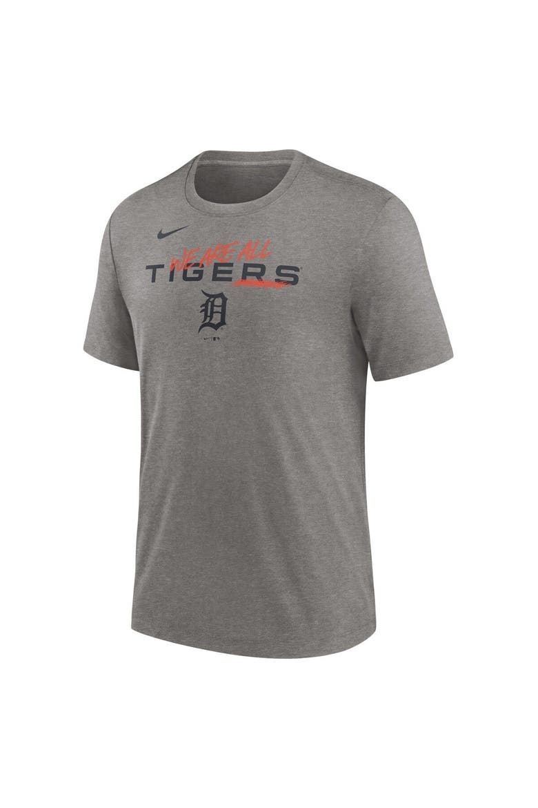 Men's Nike Heather Charcoal Detroit Tigers We Are All Tri-Blend T-Shirt, Alternate, color, Heather Charcoal