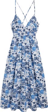 vineyard vines Sconset Floral Smocked Stretch Cotton Sundress