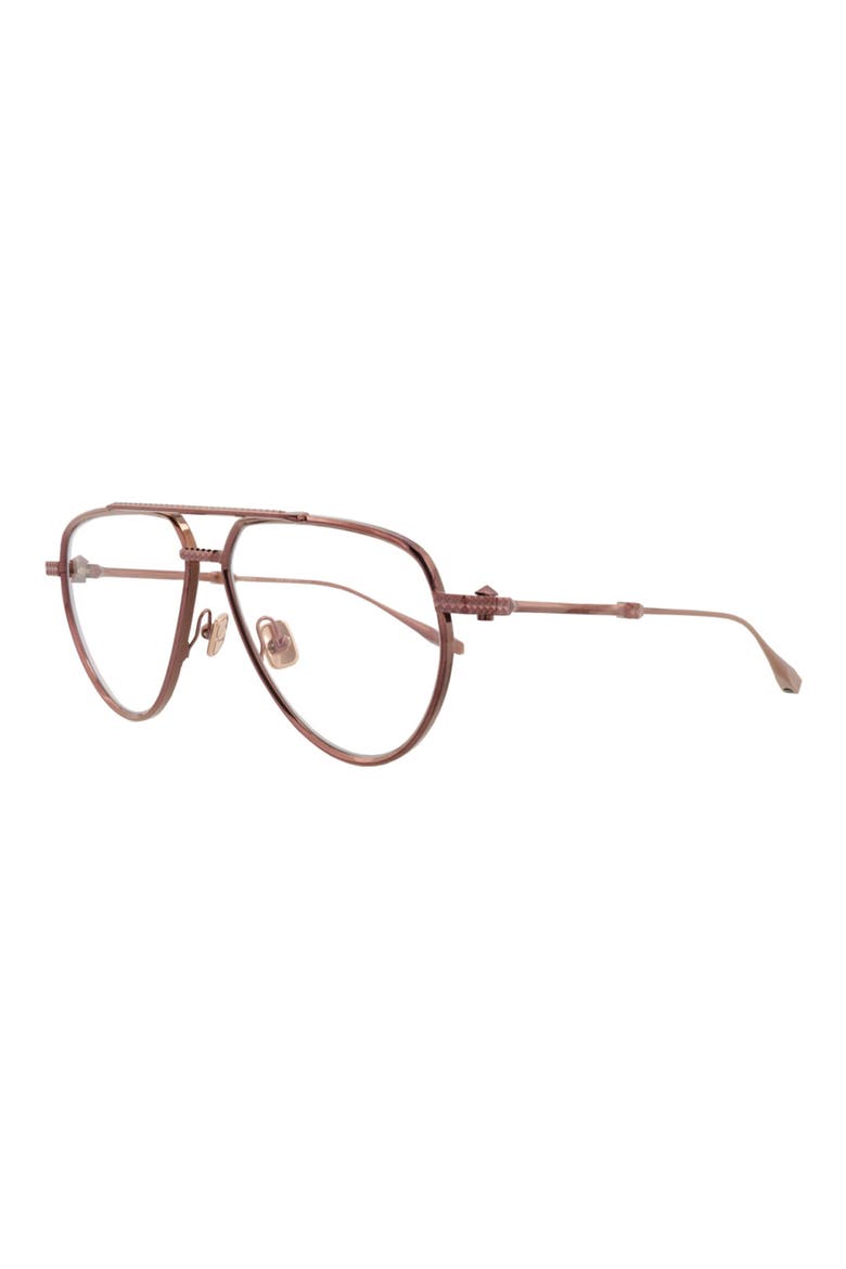 Novelty 59mm Aviator Optical Glasses, Alternate, color, BROWN BROWN TRANSPARENT