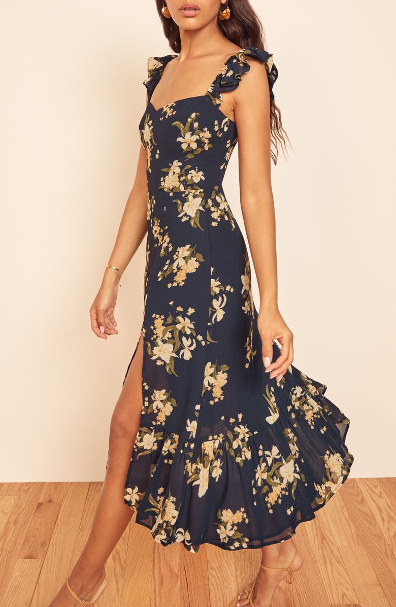 Reformation Bondi Floral Midi Dress, Alternate, color,