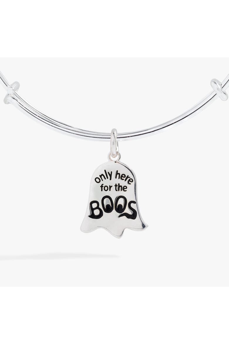Ghost 'Only Here for the Boos' Textured Bangle, Alternate, color, Silver