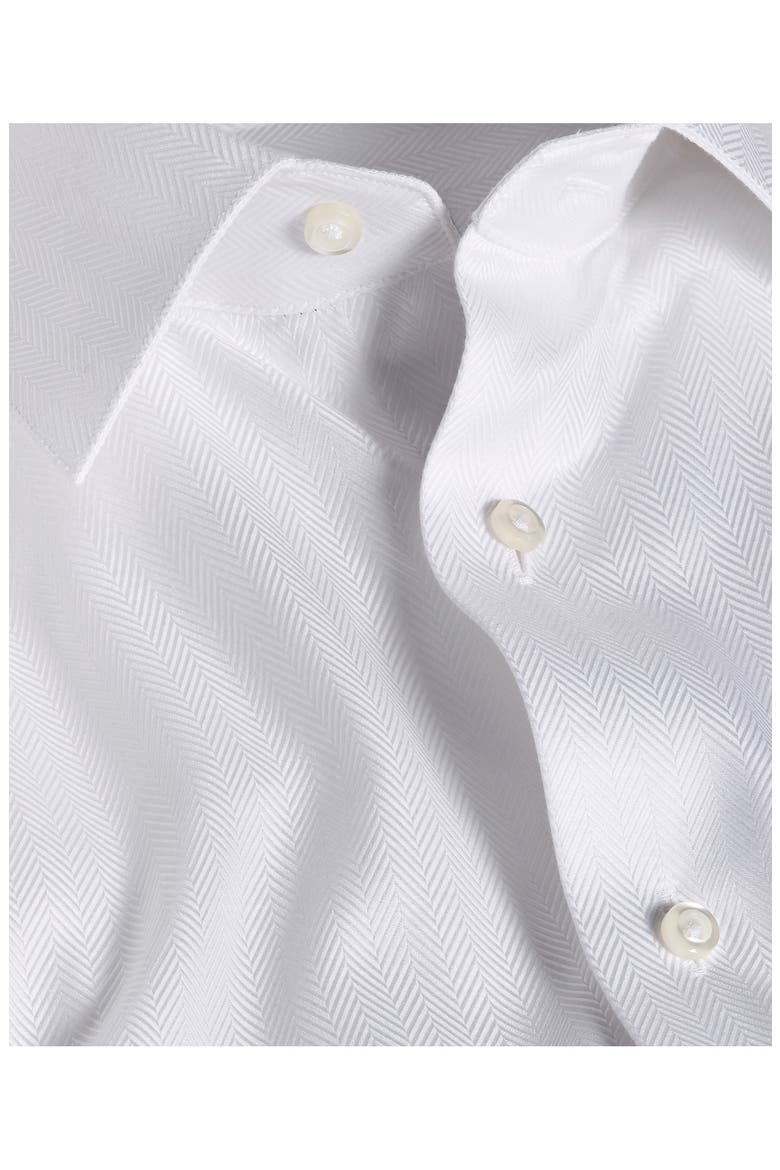Regular Fit Solid Herringbone Formal Shirt, Alternate, color, WHITE