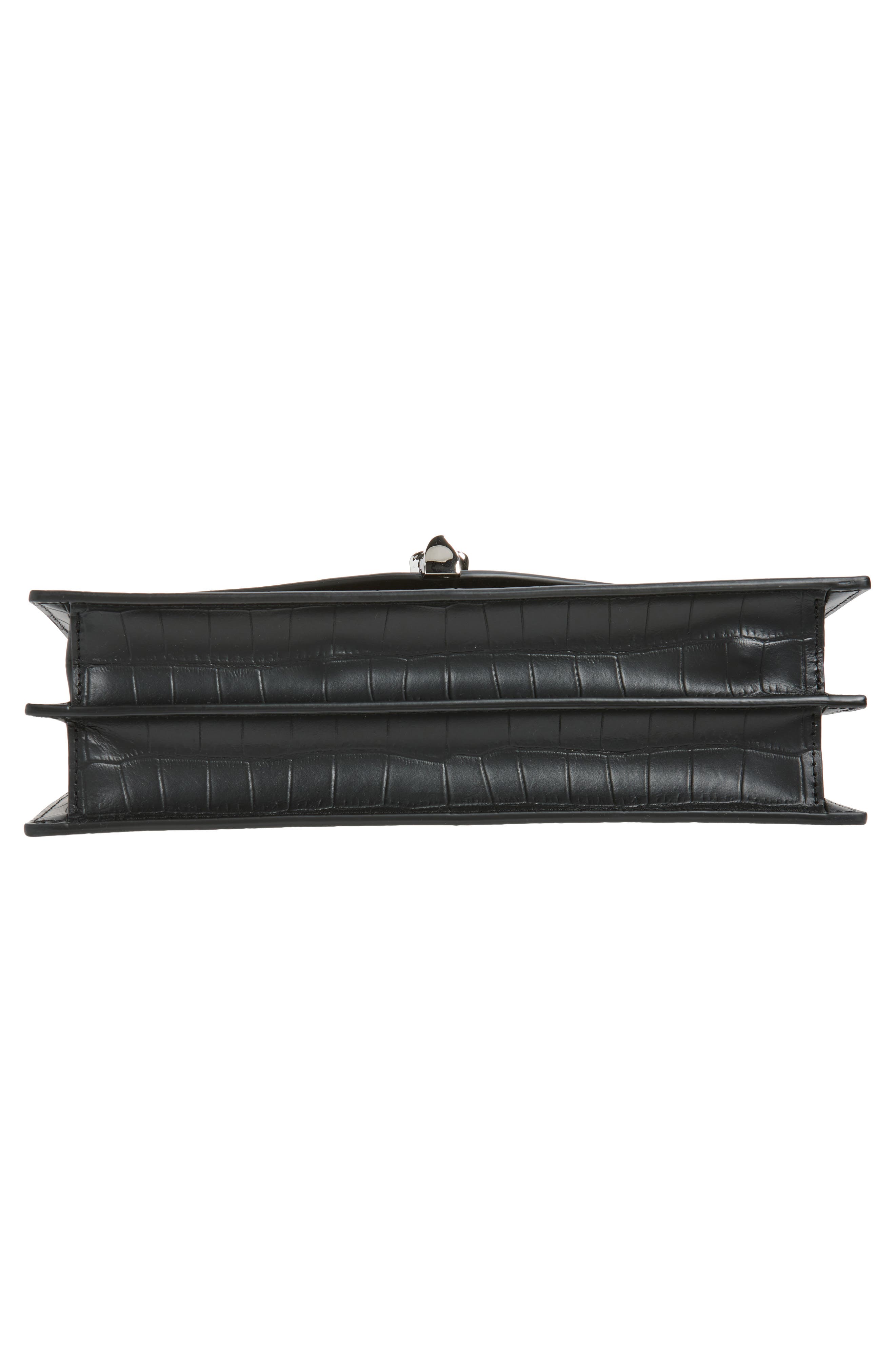 McQueen Skull Top Handle Bag, Alternate, color, Black