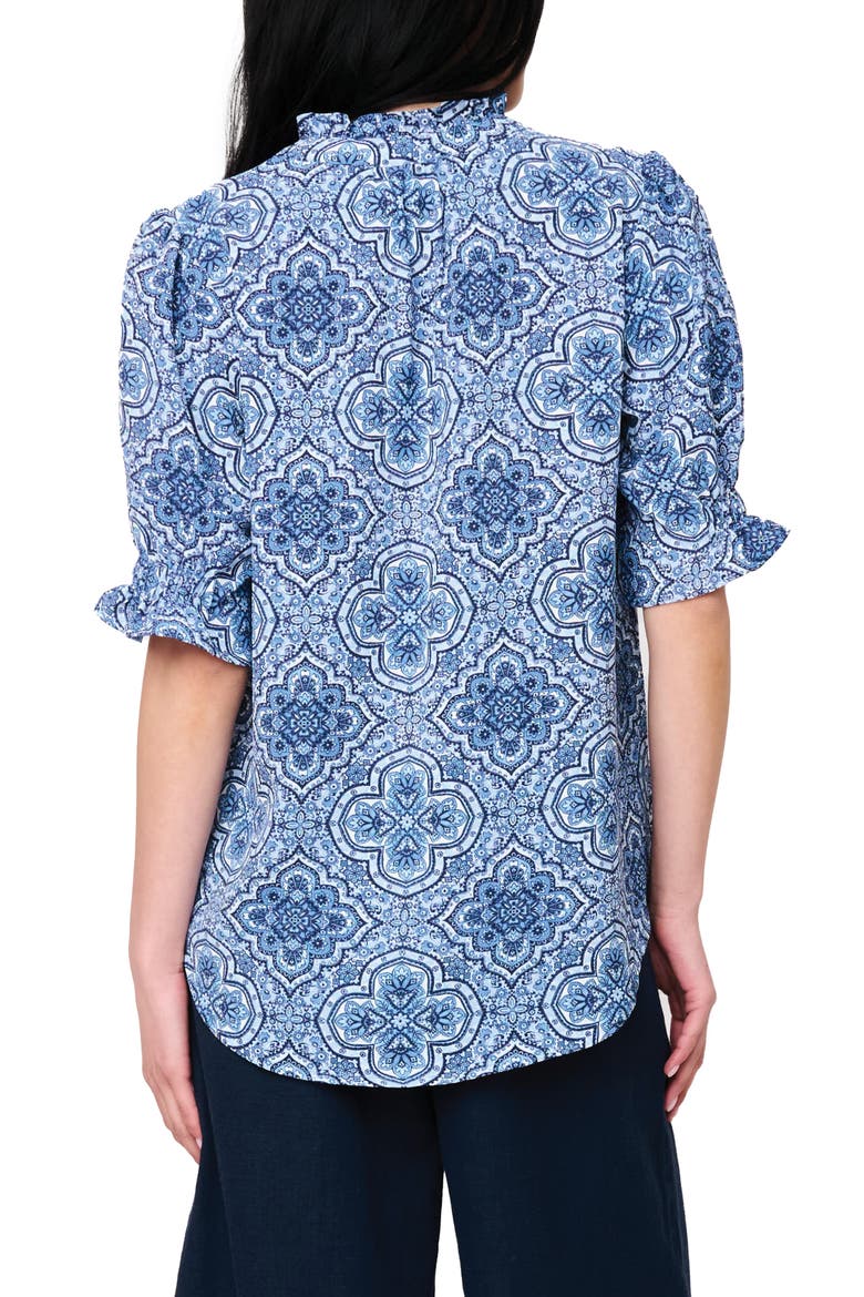 Dianthus Puff Sleeve Top, Alternate, color, BLUE BANDANA
