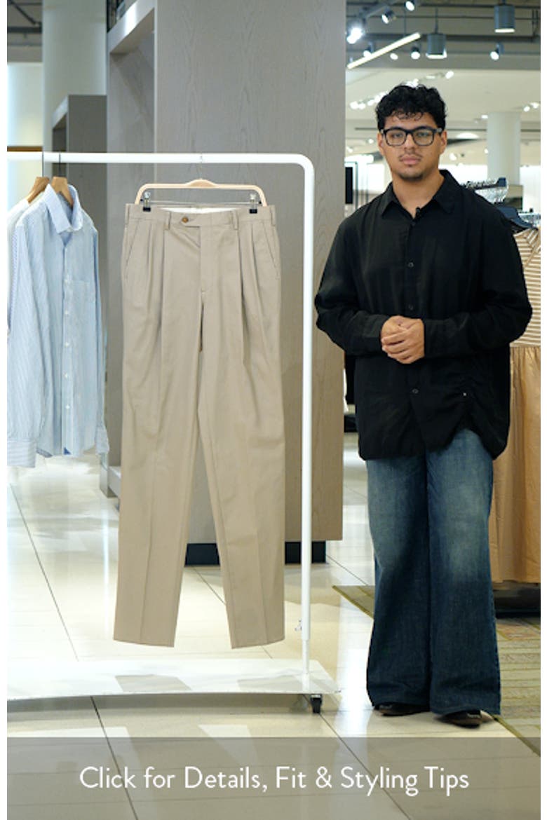 Pleated Classic Fit Cotton Dress Pants video