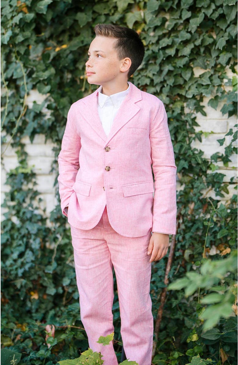 Hope & Henry Boys' Linen Suit Pant, Kids, Alternate, color, Rose Linen