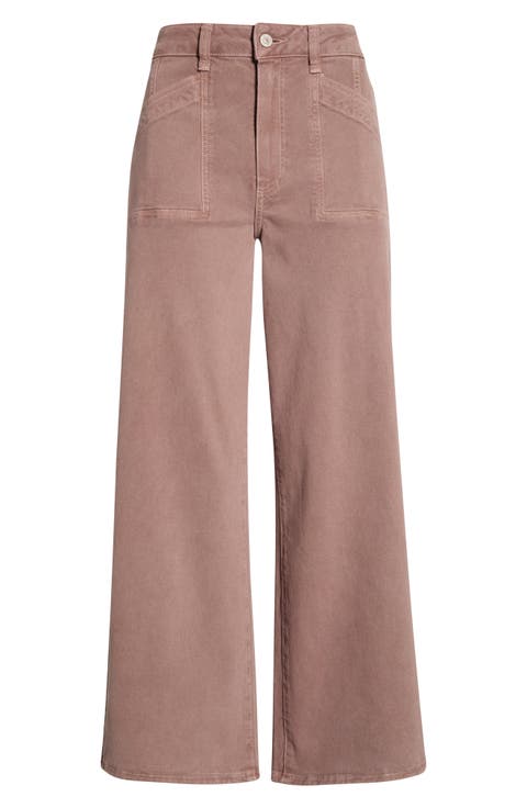 Anessa High Waist Ankle Wide Leg Jeans (Vintage Mauve Mist)