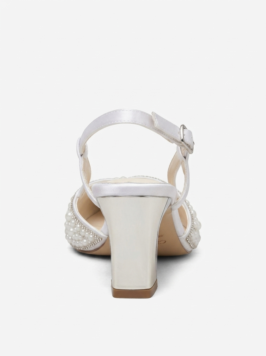 Kristen Pearl Embellished Block Heel Pump, Alternate, color, Pearl