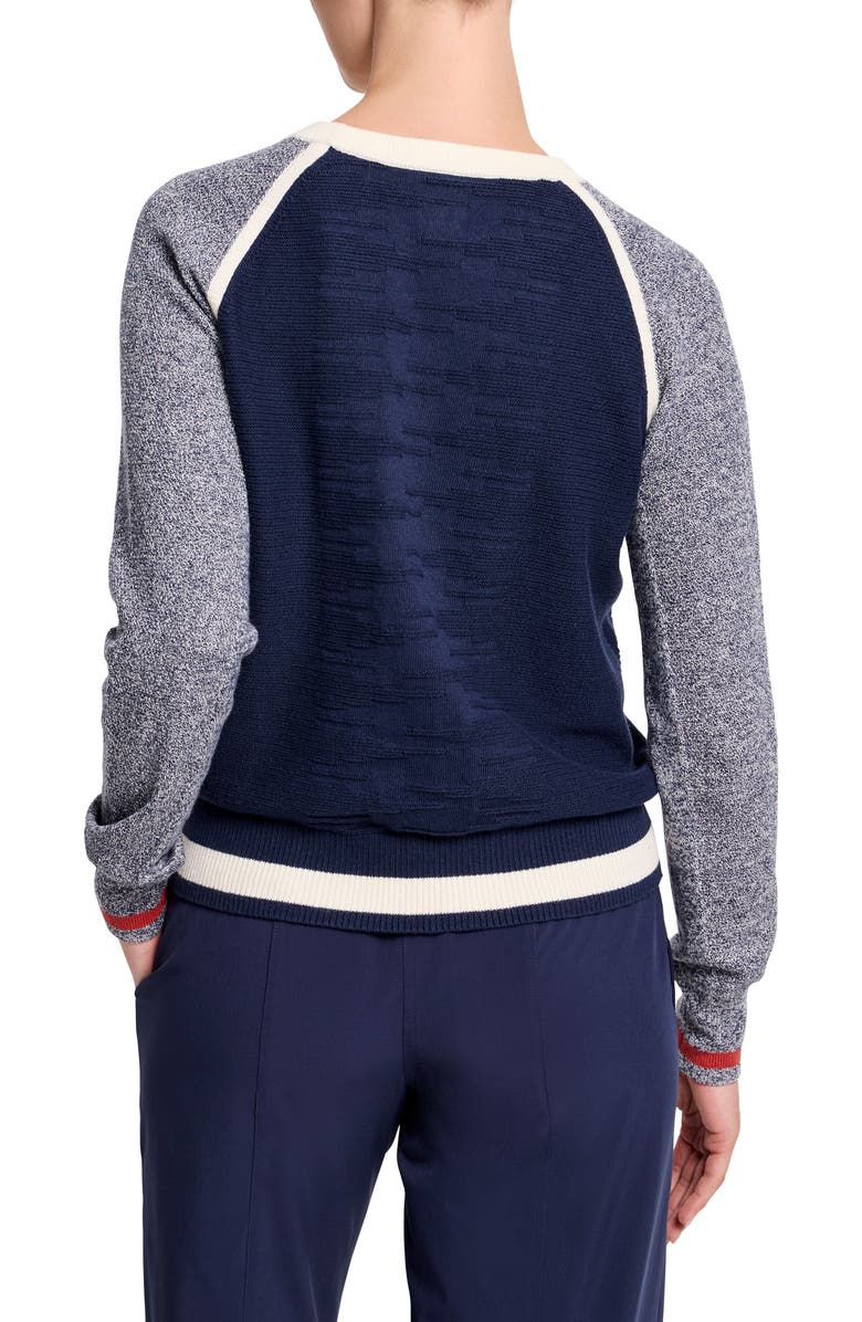 NZ ACTIVE by NIC+ZOE Colorblock Mixed Stitch Cotton Blend Crewneck Sweater, Alternate, color, 