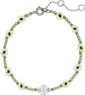 Tory Burch Curiosity Faux Pearl Flower Bracelet