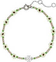 Tory Burch Curiosity Faux Pearl Flower Bracelet