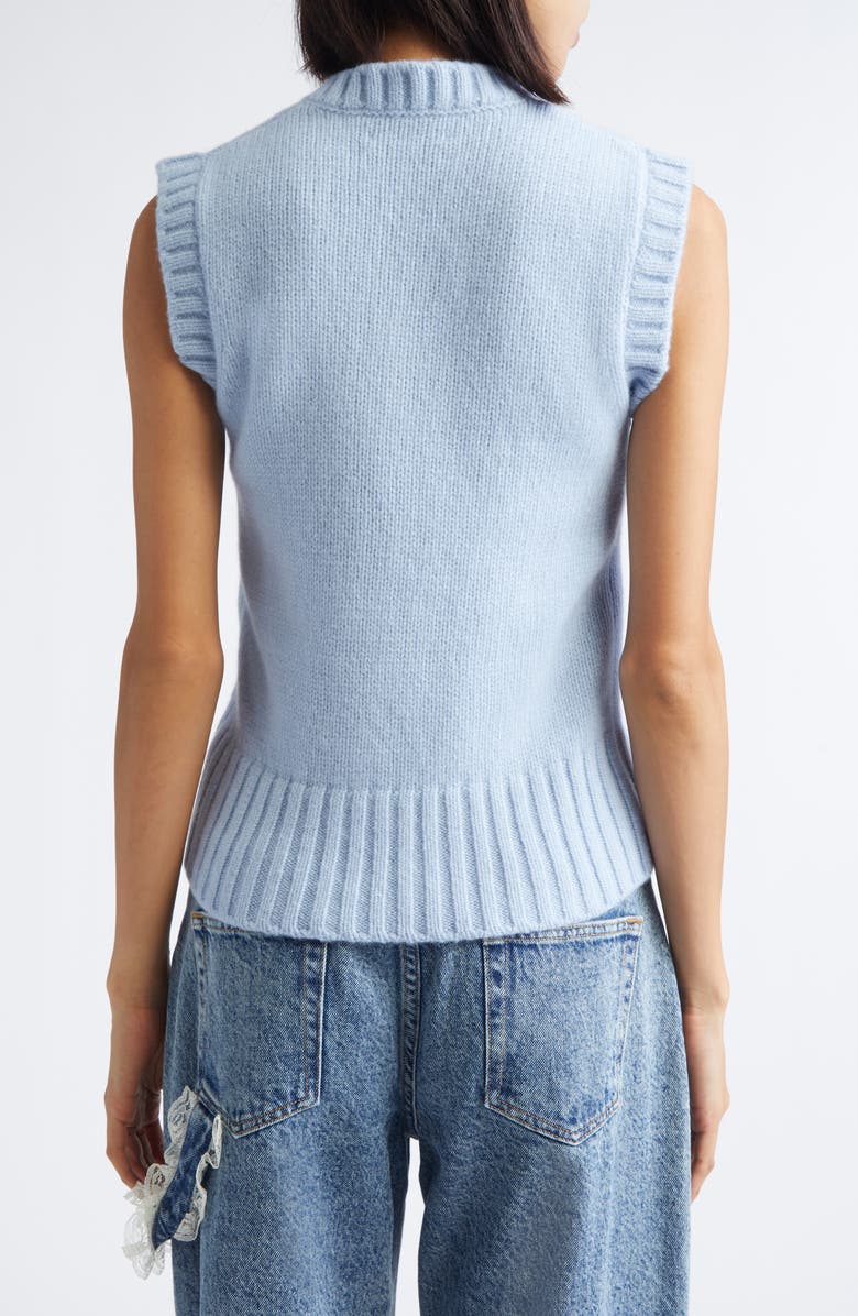 Tanner Fletcher Gender Inclusive Topher Poodle Wool Sweater Vest, Alternate, color, Light Blue