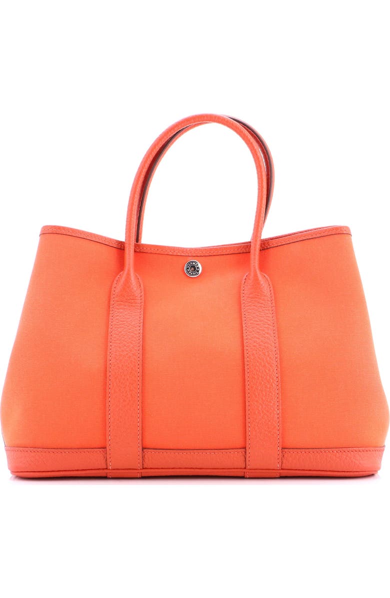 Pre-Owned Hermes Garden Party Tote Toile and Leather 30, Main, color, Orange Poppy