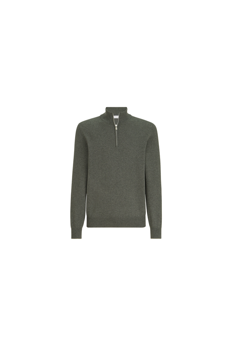 Cashmere sweater with half zip, Alternate, color, Grey