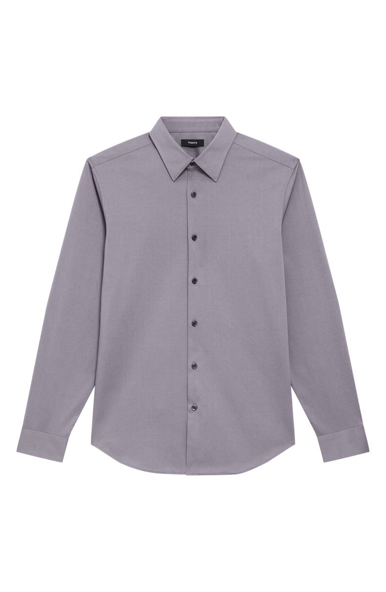 Theory Sylvain ND Structure Knit Button-Up Shirt, Alternate, color, Carbon