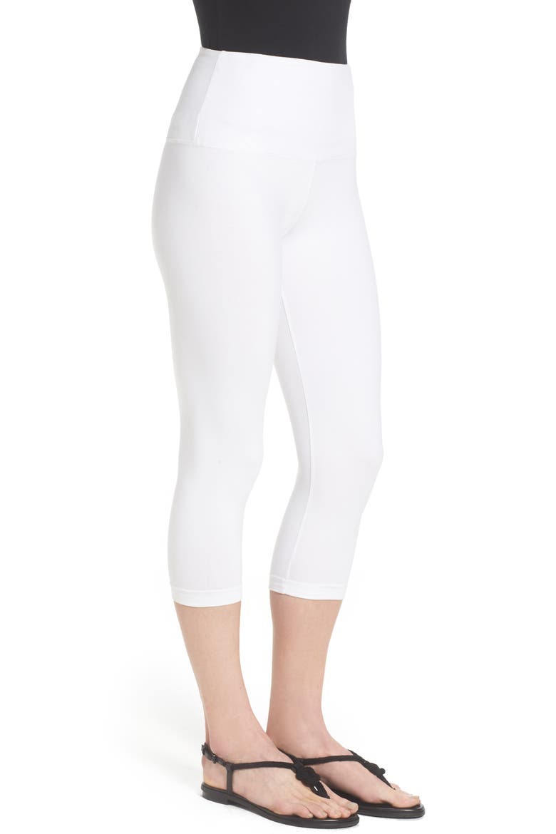 Lyssé Control Top High Waist Capris, Alternate, color, WHITE