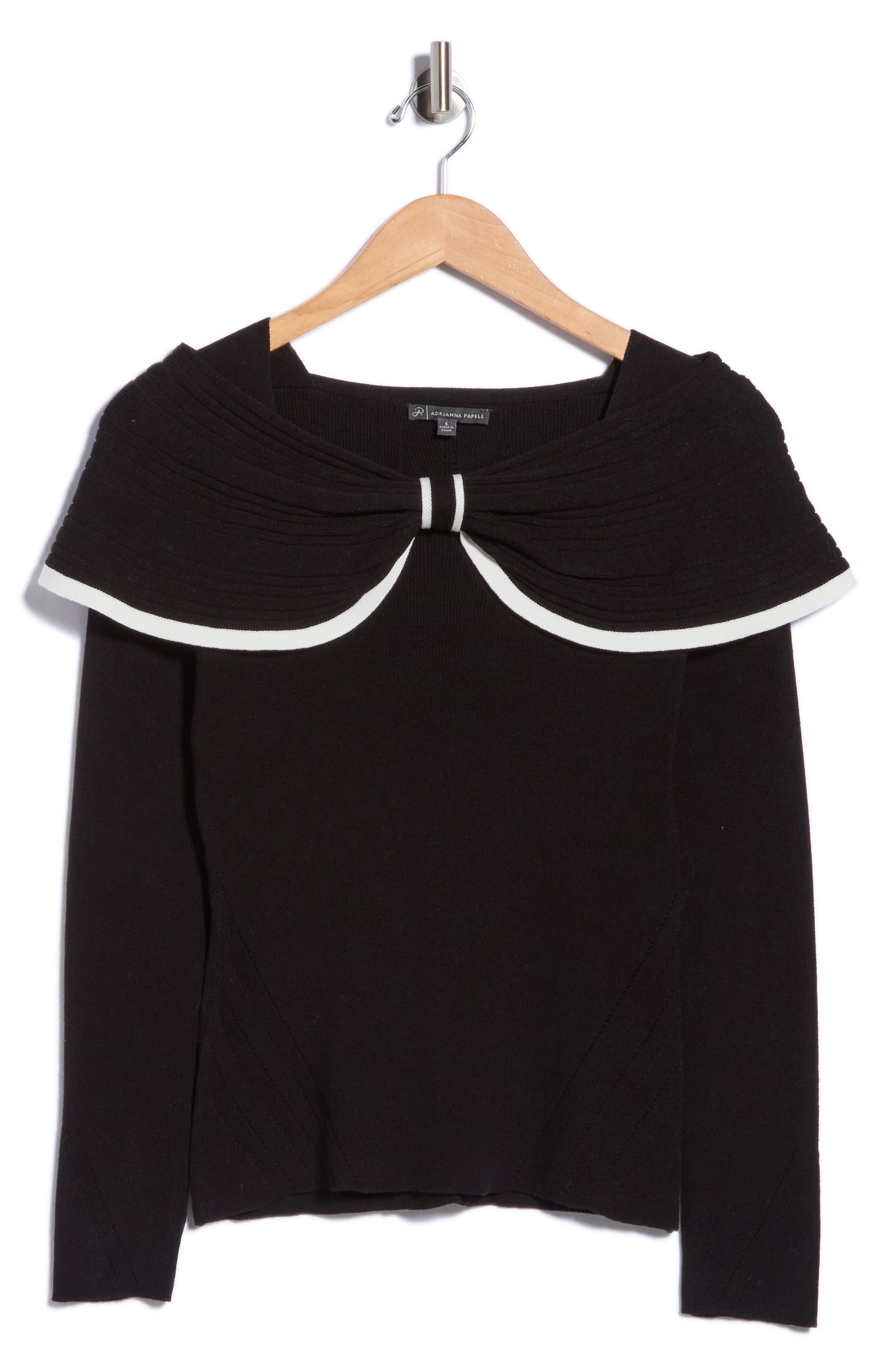 Tipped Bow Collar Sweater
