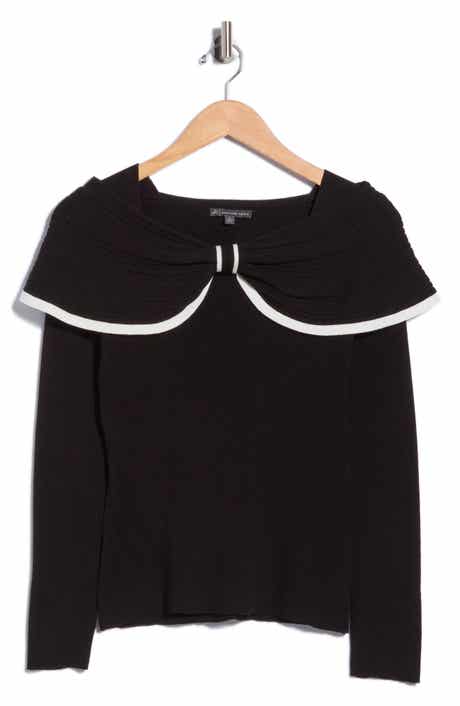 Tipped Bow Collar Sweater
