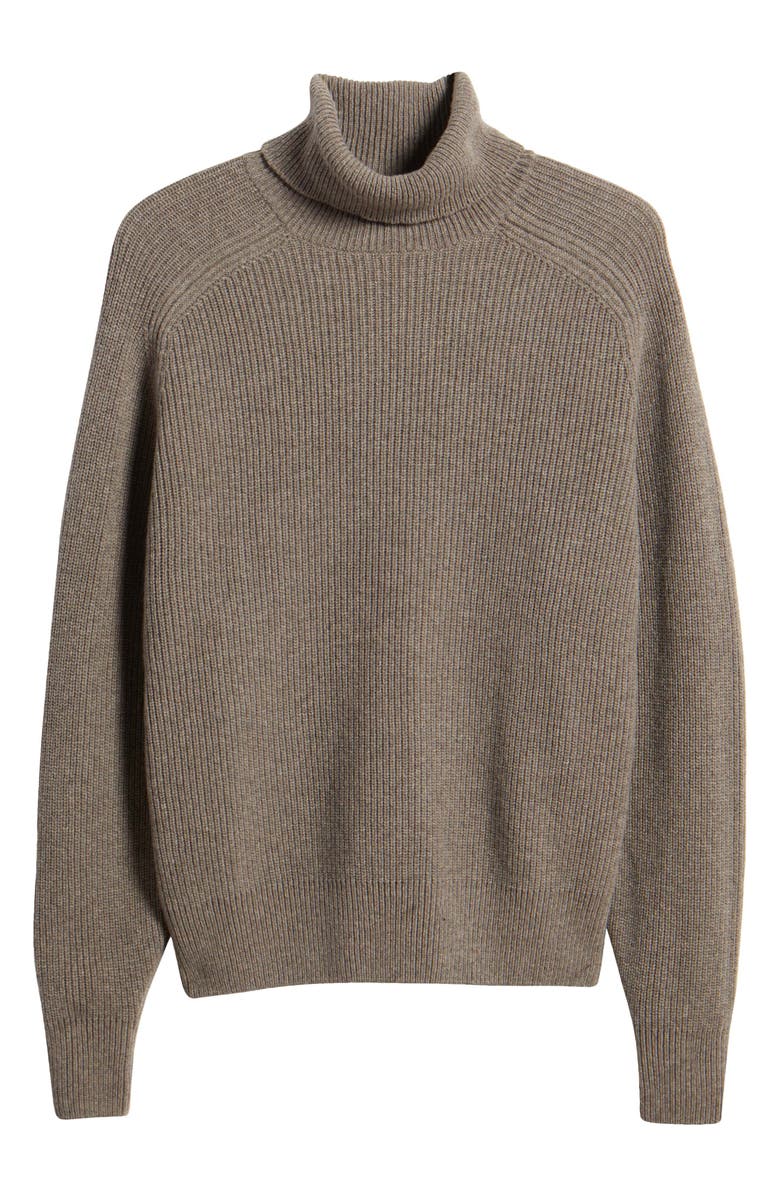 BOSS Evento Recycled Wool Turtleneck Sweater, Alternate, color, Dark Beige