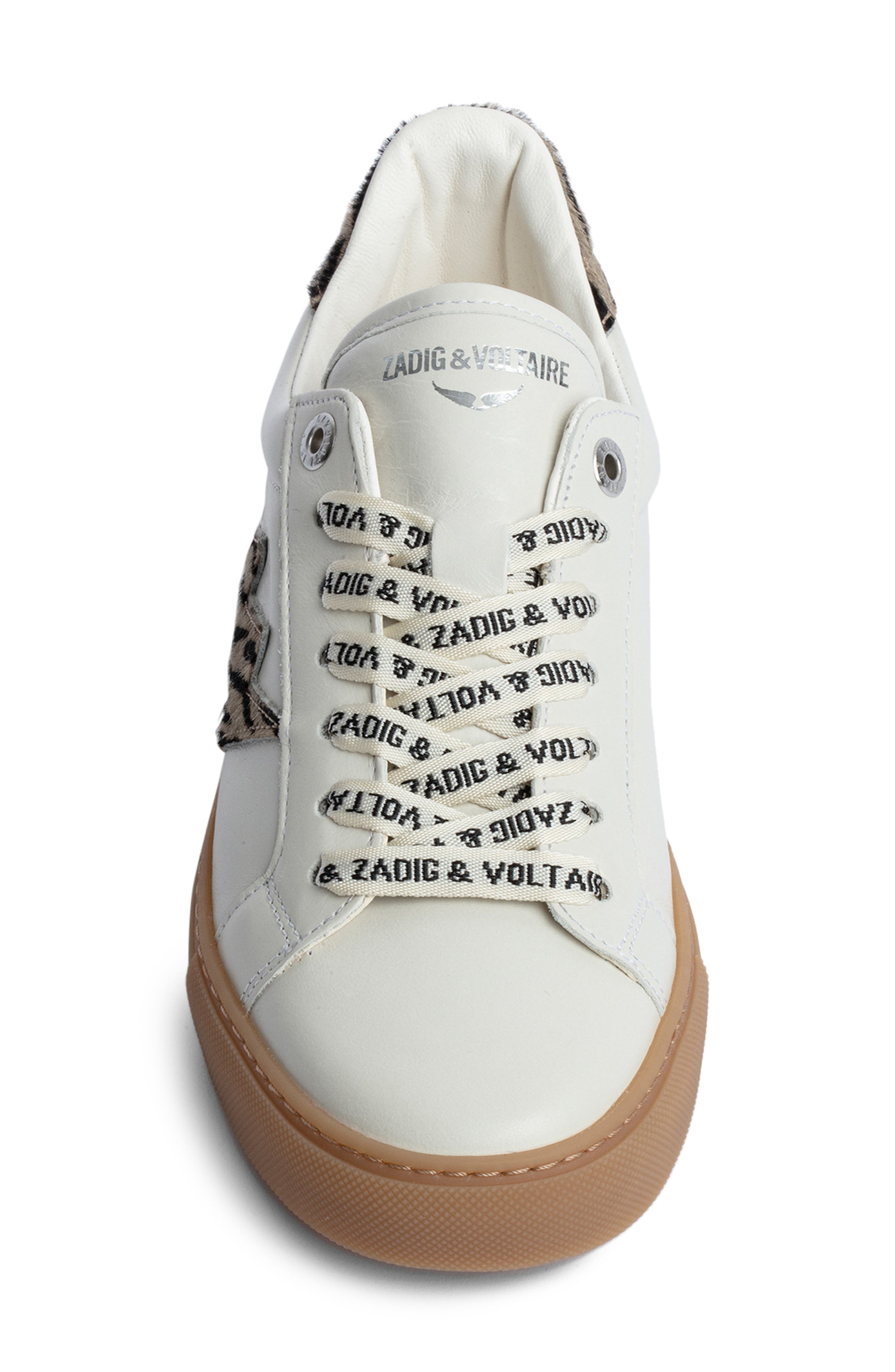 Zadig & Voltaire Zebra Print Genuine Calf Hair Sneaker, Alternate, color, 