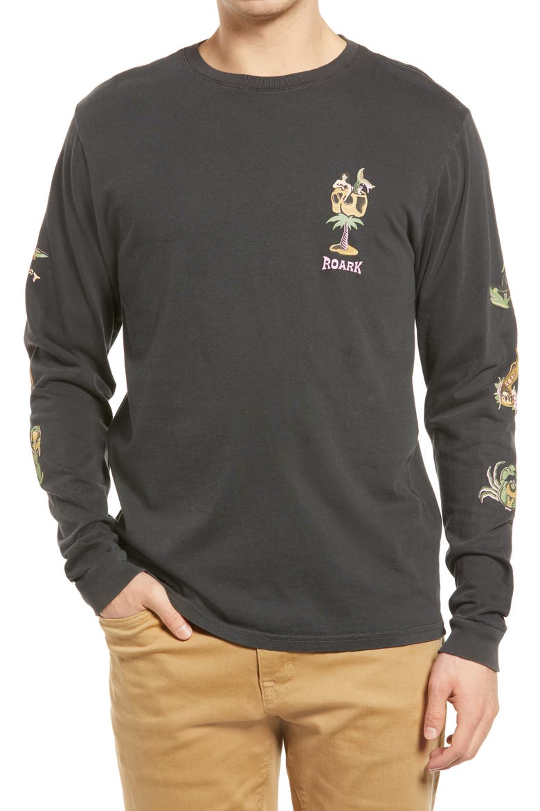 Men's Sailor's Journey Long Sleeve Graphic Tee, Main, color, BLACK