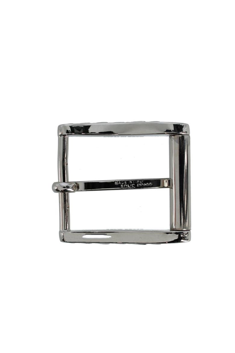 35mm Solid Brass Side Detailed Roller Harness Belt Buckle, Alternate, color, Shiny Nickel