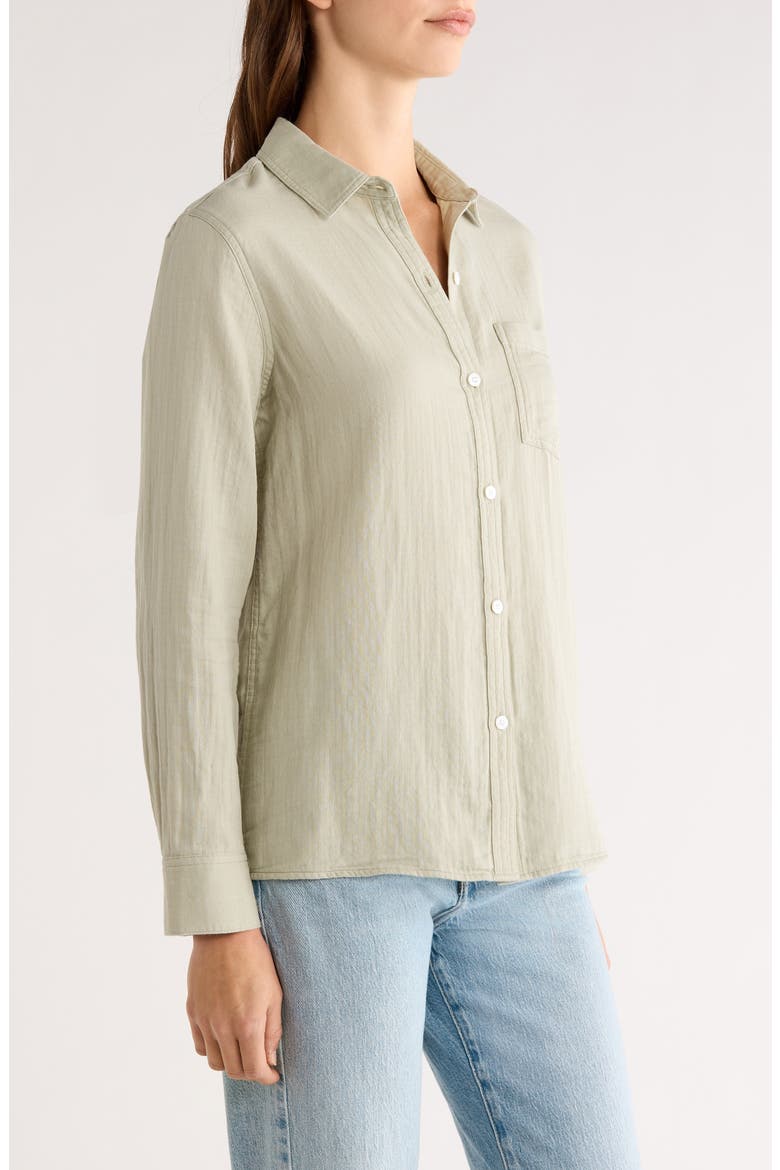 Freeman Cotton Button-Up Shirt, Alternate, color, VINTAGE SAGE