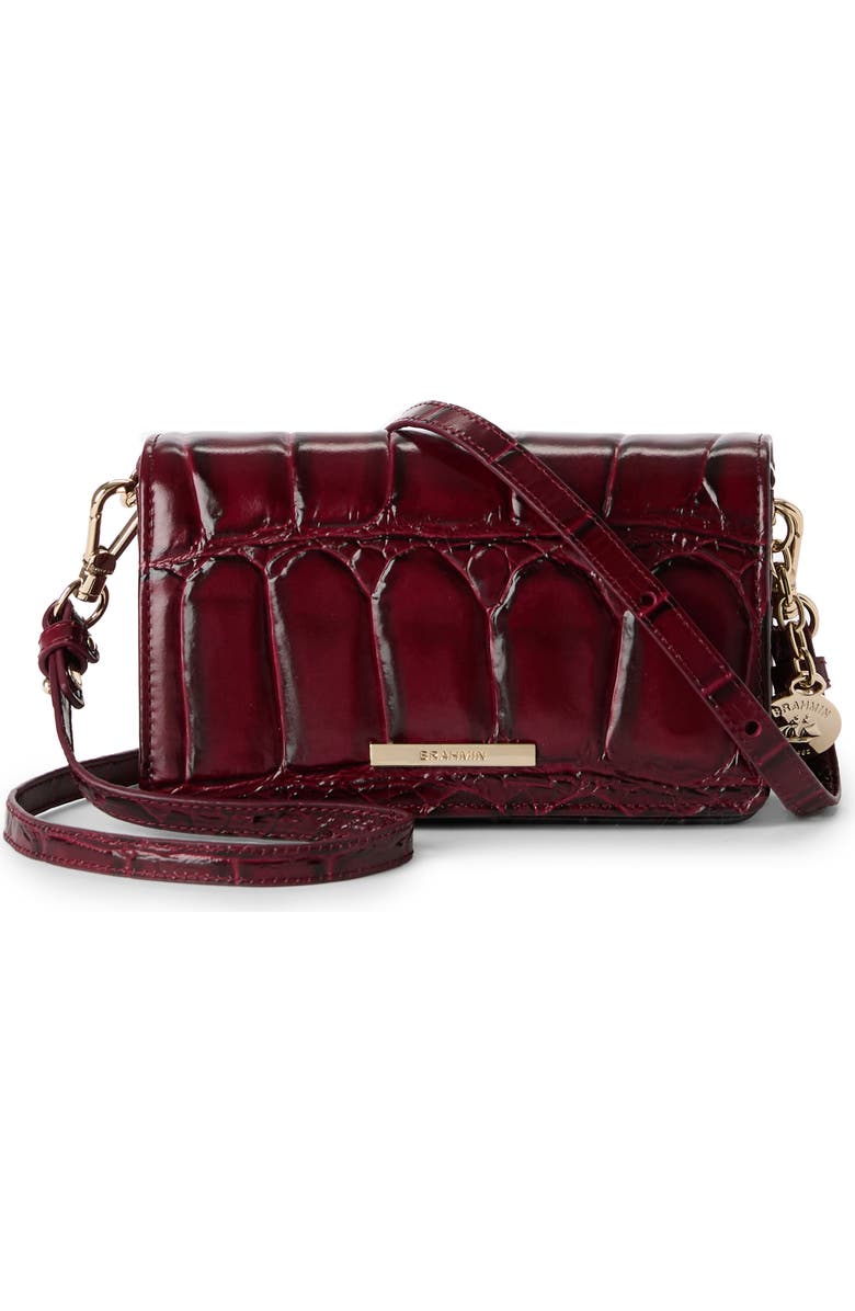 Brahmin Minuette Croc Embossed Leather Crossbody Bag, Main, color,