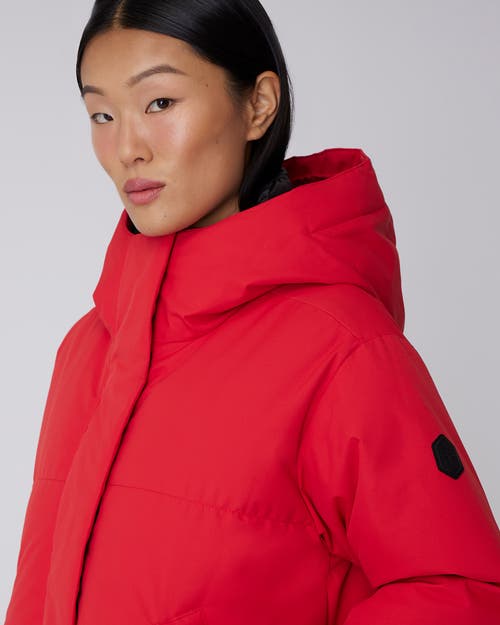 Quartz Co. Ines | Hooded Down Winter Jacket In Fiery Red