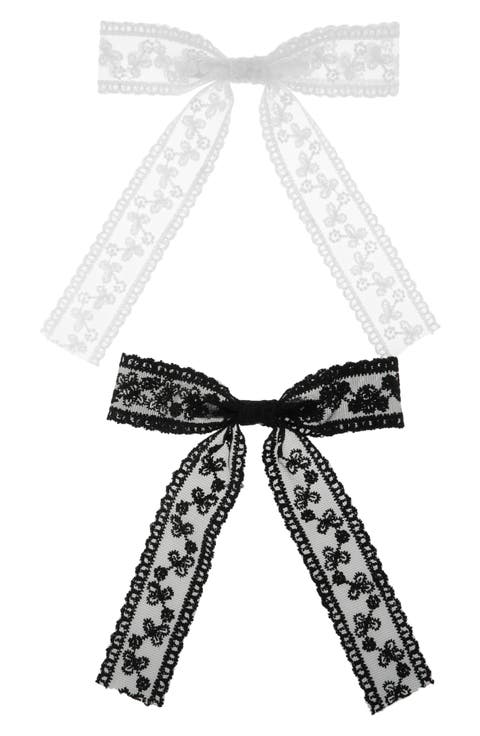 Pack of 2 Lace Bow Hair Clips