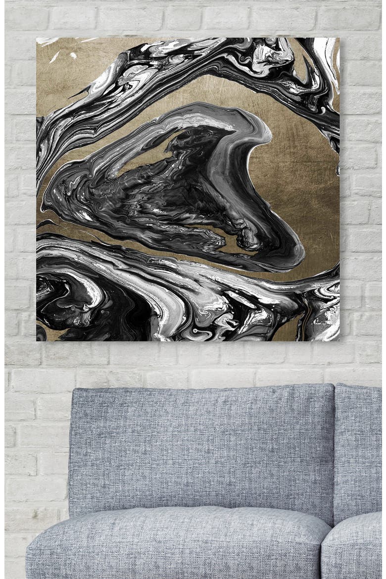 Agate Luxe Champagne Canvas Wall Art, Alternate, color, BLACK GOLD GRAY