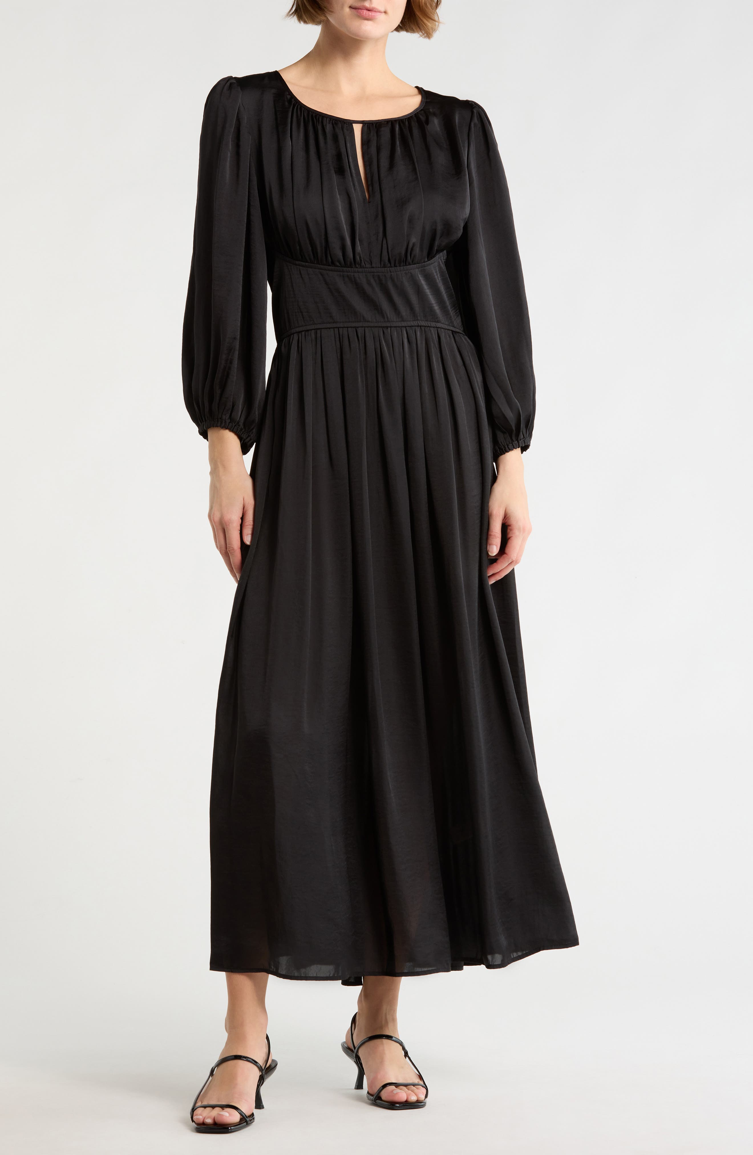 MAX STUDIO Keyhole Balloon Sleeve Maxi Dress