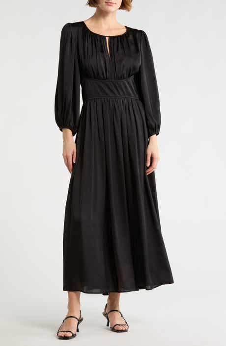 MAX STUDIO Keyhole Balloon Sleeve Maxi Dress