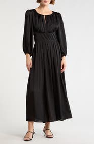 MAX STUDIO Keyhole Balloon Sleeve Maxi Dress