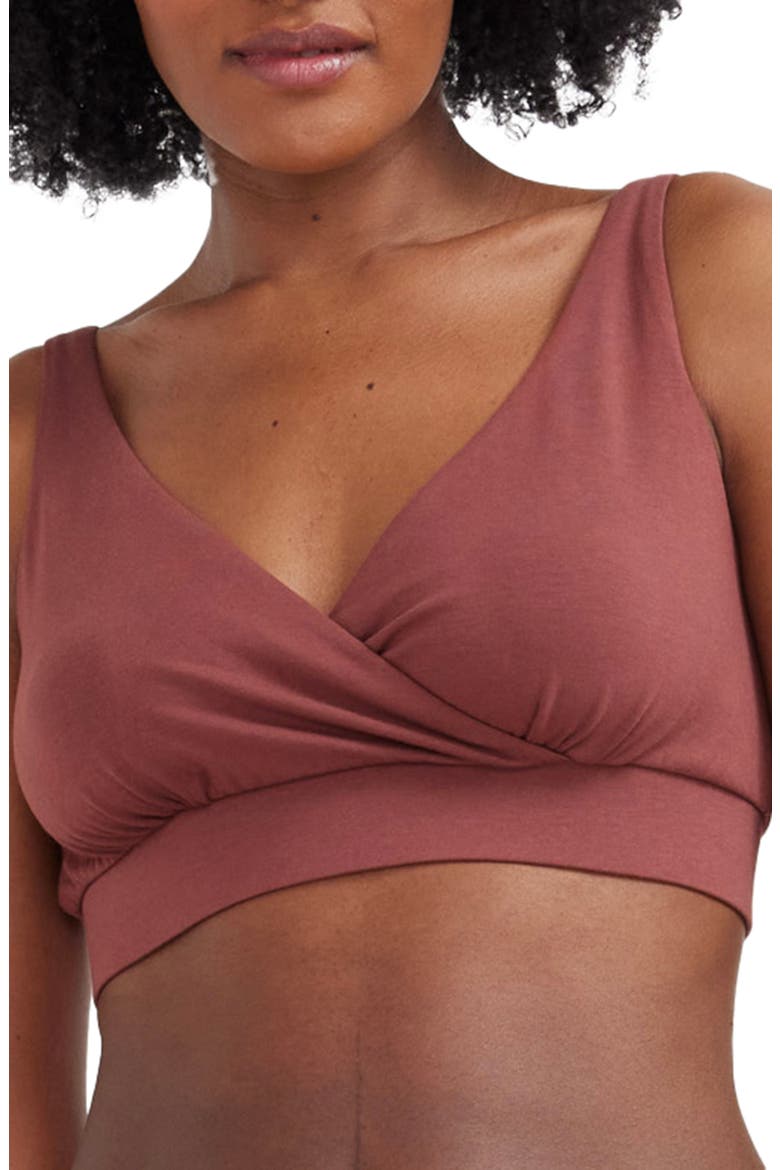 Crossover Pima Cotton Blend Nursing Bra, Main, color, ANISE