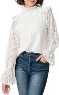 GIBSONLOOK Ruffle Lace Top